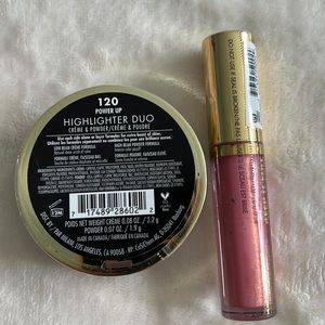 Milani highlighter duo,crème and powder & nourishing lip plumper 04 lumineux.